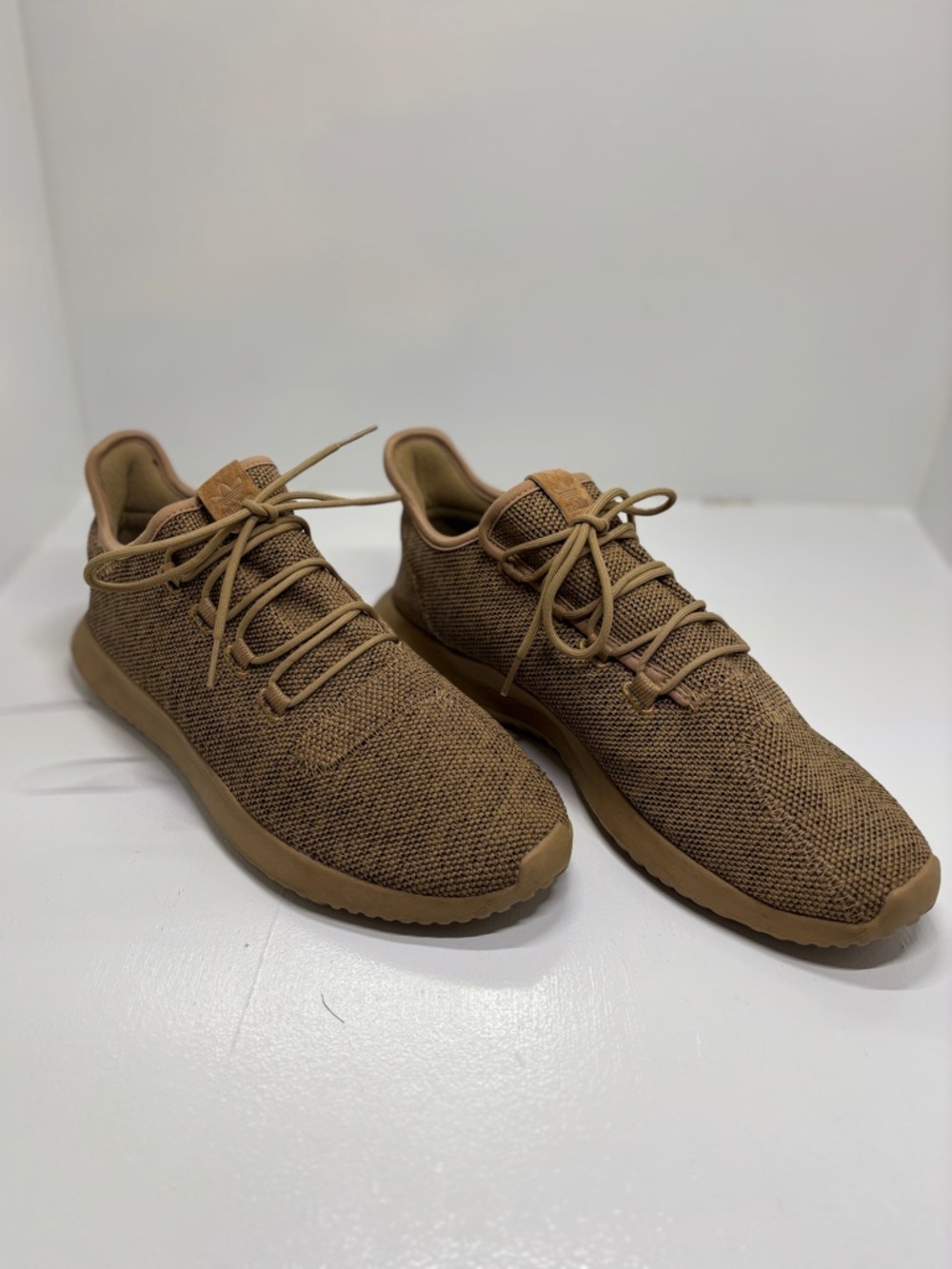 Adidas Tubular Shadow BY3711 Cardboard Mono Tan Knit Sneakers Men's Size 13 - Picture 8 of 13